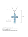 thumb 925 Sterling Silver Swiss Blue Topaz Cross Luxury Regligious Necklace 2