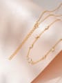 thumb 925 Sterling Silver Cubic Zirconia Tassel Dainty Tassel Necklace 2