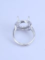 thumb 925 Sterling Silver 18K White Gold Plated Geometric Ring Setting Stone size: 9*11 11*13 12*16 13*18MM 1