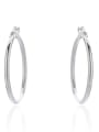 thumb 925 Sterling Silver Round Minimalist Huggie Earring 1