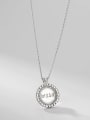 thumb 925 Sterling Silver Letter Minimalist Round Pendant Necklace 3
