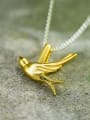 thumb 925 Sterling Silver Spring goes to autumn and swallows come Artisan Pendant 1