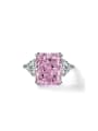 thumb 925 Sterling Silver High Carbon Diamond Pink Geometric Luxury Ring 0