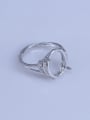 thumb 925 Sterling Silver 18K White Gold Plated Geometric Ring Setting Stone size: 11*14mm 2