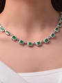 thumb 925 Sterling Silver Emerald Green Geometric Necklace 2