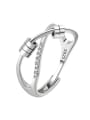 thumb 925 Sterling Silver Cubic Zirconia Rotate Cross Minimalist Stackable Ring 3
