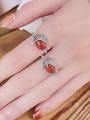 thumb 925 Sterling Silver Carnelian Fish Vintage Band Ring 1