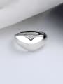 thumb 925 Sterling Silver Smooth Heart Vintage Band Ring 0