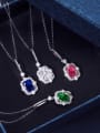 thumb 925 Sterling Silver Cubic Zirconia Geometric Dainty Necklace 3