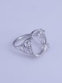 thumb 925 Sterling Silver 18K White Gold Plated Geometric Ring Setting Stone size: 15.5*18mm 2