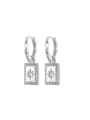 thumb 925 Sterling Silver Geometric Vintage Huggie Earring 2