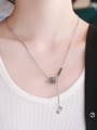 thumb 925 Sterling Silver Geometric Vintage Lariat Necklace 1