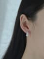 thumb 925 Sterling Silver C Shape Line Splicing Minimalist Stud Earring 1