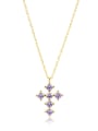 thumb 925 Sterling Silver Cubic Zirconia Cross Minimalist Necklace 0