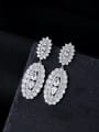thumb 925 Sterling Silver Cubic Zirconia Geometric Statement Cluster Earring 0