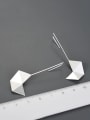 thumb 925 Sterling Silver Origami Silver Minimalist Creative Design Artisan Hook Earring 2