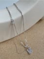 thumb 925 Sterling Silver Cubic Zirconia Geometric Trend Multi Strand Necklace 2