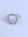 thumb 925 Sterling Silver 18K White Gold Plated Geometric Ring Setting Stone size: 9*11 11*13 12*15 13*15 13*17 17*22MM 0