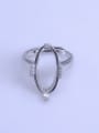 thumb 925 Sterling Silver 18K White Gold Plated Geometric Ring Setting Stone size: 10*20mm 0