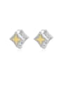 thumb 925 Sterling Silver Star Square Trend Huggie Earring 0