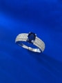 thumb 925 Sterling Silver High Carbon Diamond Geometric Luxury Band Ring 0