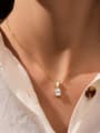 thumb 925 Sterling Silver Cubic Zirconia Water Drop Dainty Necklace 1