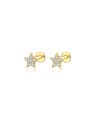 thumb 925 Sterling Silver Cubic Zirconia Flower Dainty Stud Earring 0