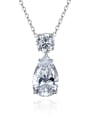 thumb 925 Sterling Silver Cubic Zirconia Water Drop Dainty Necklace 0