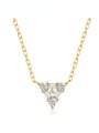 thumb 925 Sterling Silver Cubic Zirconia Triangle Dainty Necklace 0