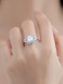 thumb 925 Sterling Silver Cubic Zirconia Geometric Luxury Band Ring 1