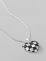 thumb 925 Sterling Silver Enamel  Minimalist Heart Pendant Necklace 2
