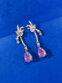 thumb 925 Sterling Silver Cubic Zirconia Bowknot Luxury Cluster Earring 0