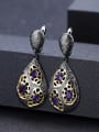 thumb 925 Sterling Silver Natural Stone Water Drop Vintage Drop Earring 1