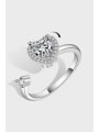 thumb 925 Sterling Silver Cubic Zirconia Heart Minimalist Rotate Band Ring 0