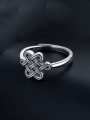 thumb 925 Sterling Silver Geometric Vintage Chinese Knot Ring 3