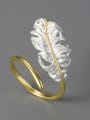 thumb 925 Sterling Silver Antique literary temperament snowflake goose feather Artisan Band Ring 1