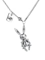 thumb 925 Sterling Silver Rabbit Hip Hop Necklace 3