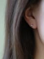 thumb 925 Sterling Silver Freshwater Pearl Geometric Dainty Stud Earring 1