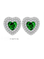 thumb 925 Sterling Silver Cubic Zirconia Heart Luxury Cluster Earring 2
