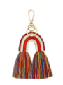 thumb Alloy Bead Cotton Rope Rainbow Hand-Woven Bohemia Bag Pendant 0