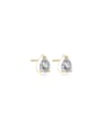 thumb 925 Sterling Silver Cubic Zirconia Water Drop Dainty Stud Earring 0