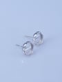 thumb 925 Sterling Silver 18K White Gold Plated Round Earring Setting Stone size: 8*8mm 1