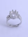 thumb 925 Sterling Silver 18K White Gold Plated Crown Ring Setting Stone size: 9*9mm 0