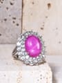 thumb 925 Sterling Silver Natural Gemstone Geometric Luxury Band Ring 3