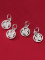 thumb S925 plain silver hollow Chinese character round hand pendant 0