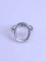 thumb 925 Sterling Silver 18K White Gold Plated Geometric Ring Setting Stone size: 13*17mm 0