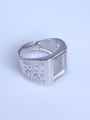 thumb 925 Sterling Silver 18K White Gold Plated Geometric Ring Setting Stone size: 9*11mm 2