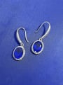 thumb 925 Sterling Silver Natural Stone Geometric Luxury Hook Earring 0