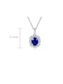 thumb 925 Sterling Silver High Carbon Diamond Blue Flower Luxury Necklace 2