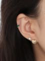 thumb 925 Sterling Silver Cubic Zirconia Geometric Minimalist Huggie Earring 1